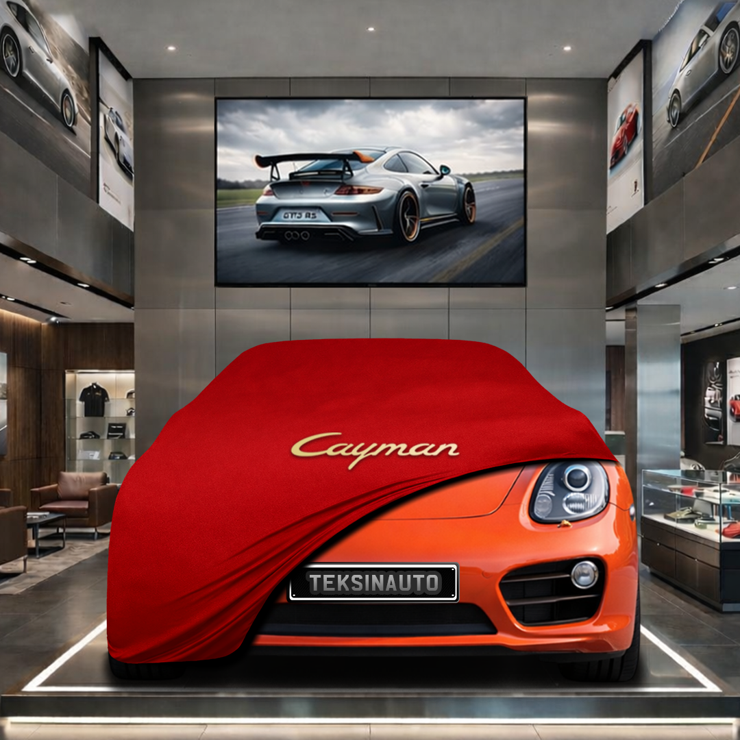 Porsche Cayman 981C (2013-2016) Custom Fit Indoor Car Cover Soft Stretch Black Gray Blue Red Dust Protection Garage Cover Laser Cut + Bag