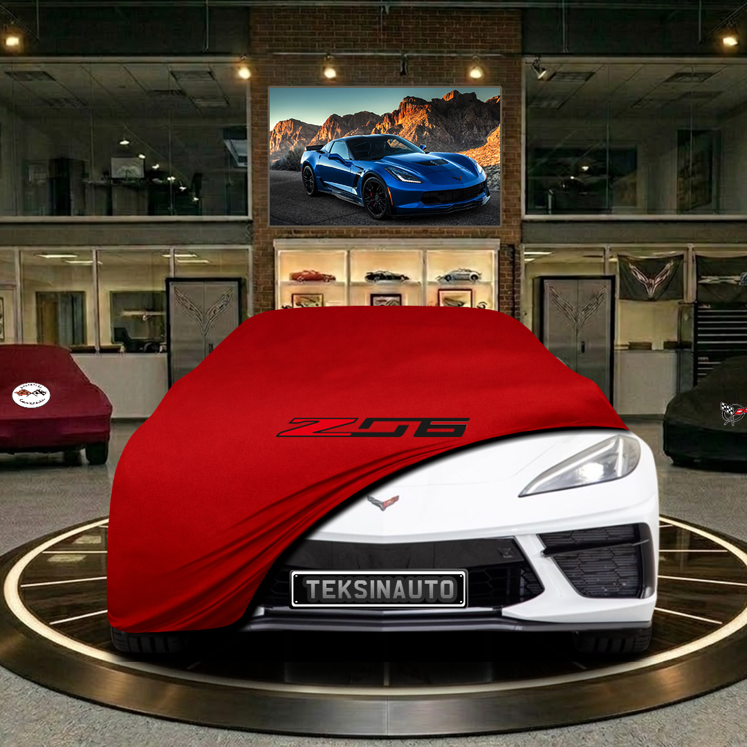 Chevrolet Corvette C8 (2020-) Custom Fit Indoor Car Cover Soft Stretch Black Gray Blue Red Dust Protection Garage Cover Laser Cut + Bag
