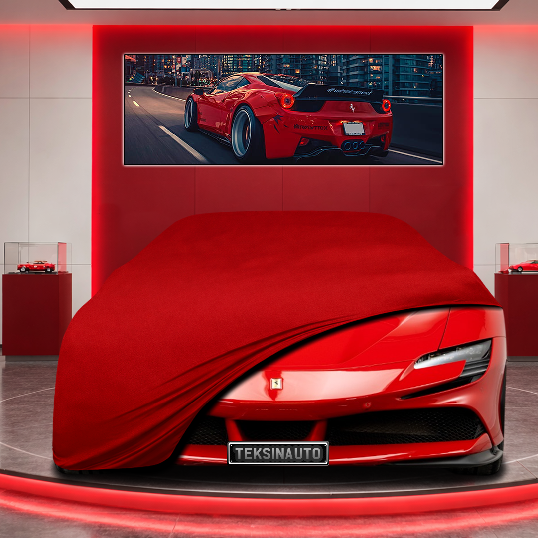 Ferrari SF90 Custom Fit Indoor Car Cover Soft Stretch Black Gray Blue Red Dust Protection Garage Cover Laser Cut + Bag