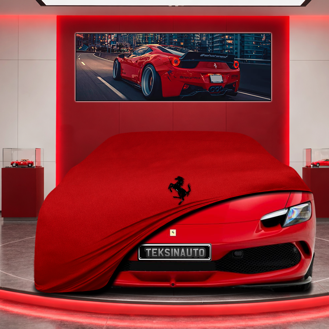 Ferrari 296 GTB Custom Fit Indoor Car Cover Soft Stretch Black Gray Blue Red Dust Protection Garage Cover Laser Cut + Bag