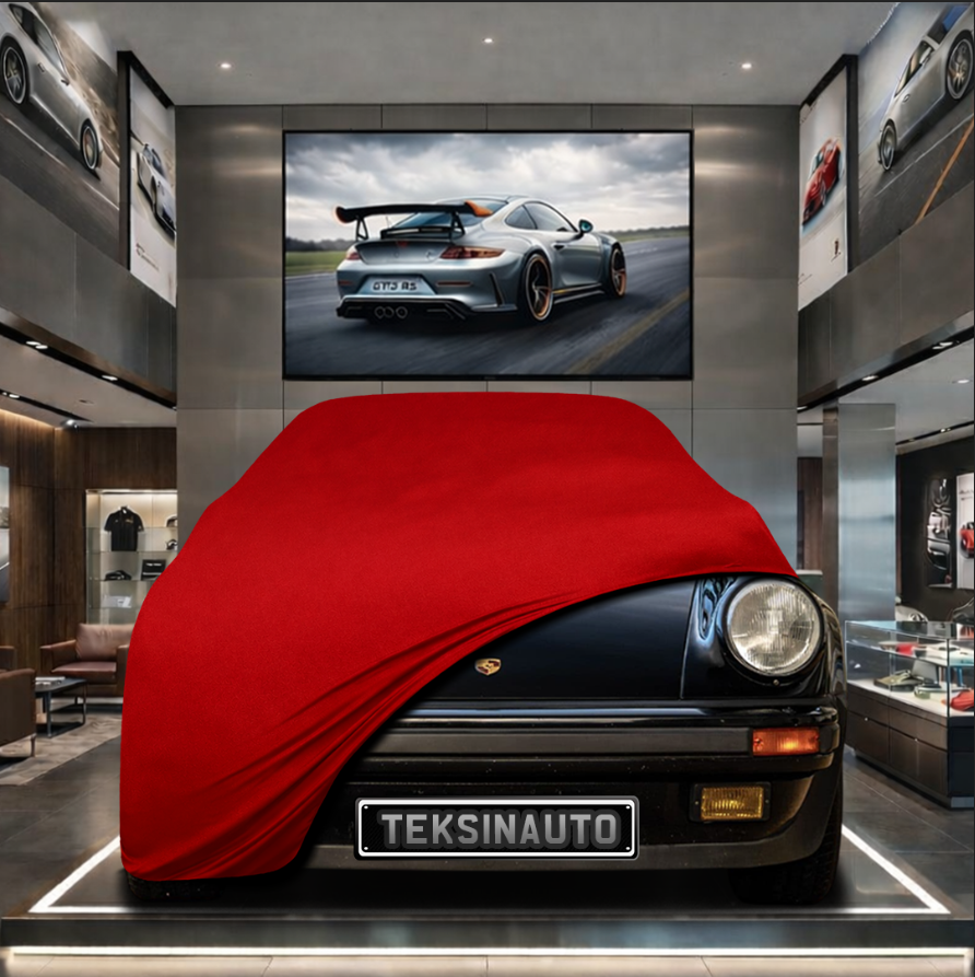 PORSCHE 911 CABRİOLET TYPE 930 87-89Custom Fit Indoor Car Cover Soft Stretch Black Gray Blue Red Dust Protection Garage Cover Laser Cut + Bag