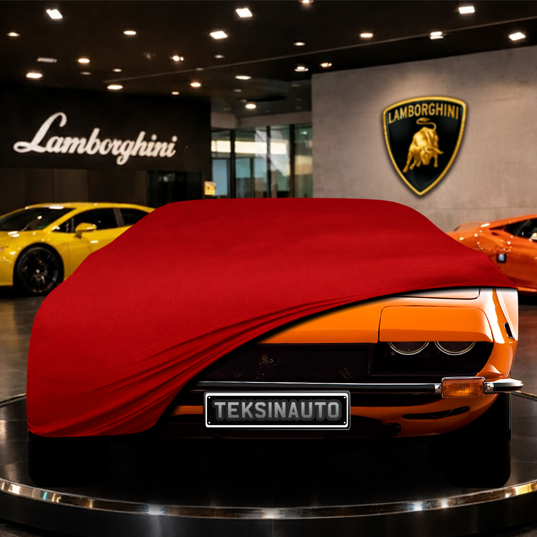 Lamborghini Jarama (1970-1976) Custom Fit Indoor Car Cover Soft Stretch Black Gray Blue Red Dust Protection Garage Cover Laser Cut + Bag