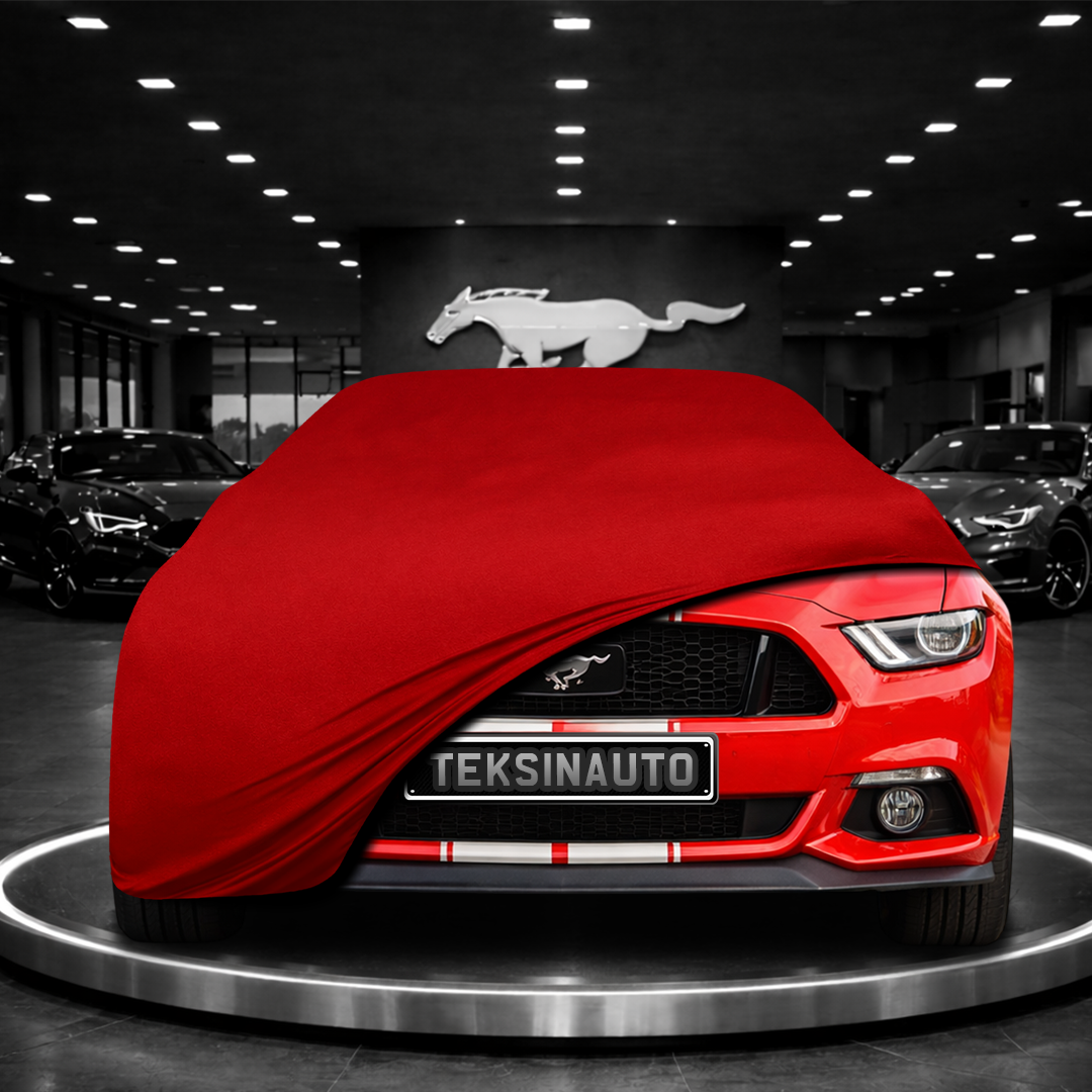 MUSTANG 6 2015-2023 Custom Fit Indoor Car Cover Soft Stretch Black Gray Blue Red Dust Protection Garage Cover Laser Cut + Bag