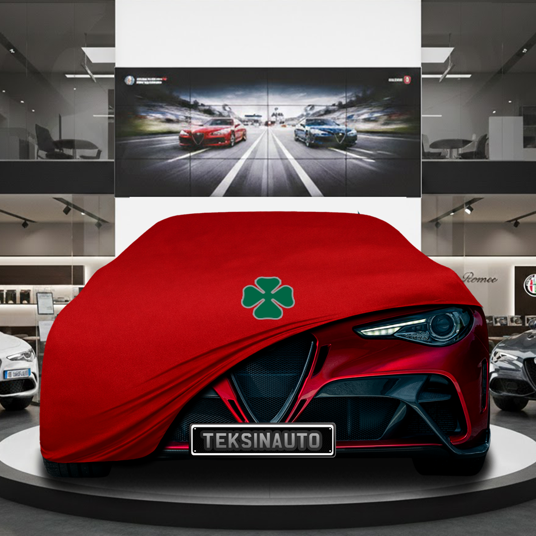 Alfa Romeo Giulia (2022-) Custom Fit Indoor Car Cover Soft Stretch Black Gray Blue Red Dust Protection Garage Cover Laser Cut + Bag