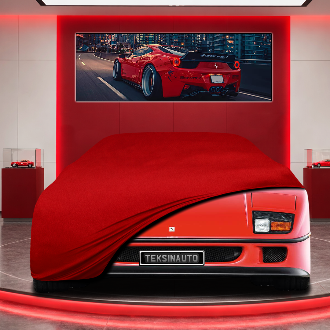 Ferrari F40 Custom Fit Indoor Car Cover Soft Stretch Black Gray Blue Red Dust Protection Garage Cover Laser Cut + Bag