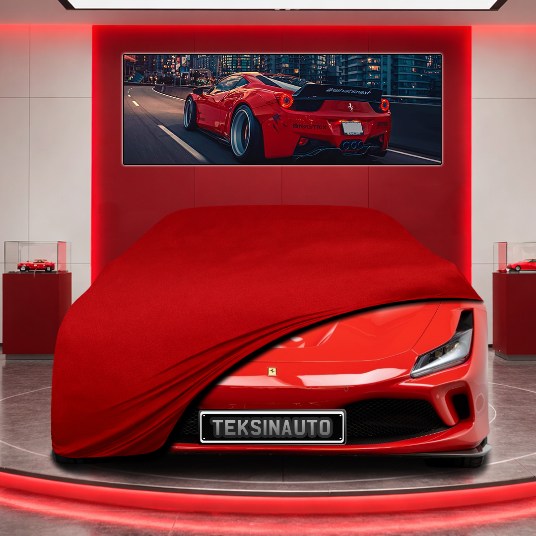 Ferrari F8 Custom Fit Indoor Car Cover Soft Stretch Black Gray Blue Red Dust Protection Garage Cover Laser Cut + Bag