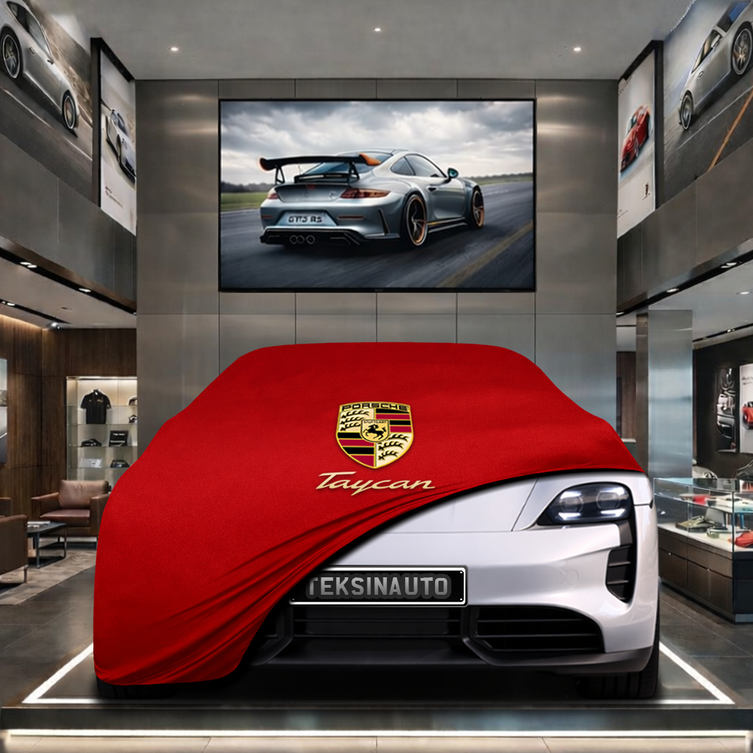 Porsche Taycan (Y1A)Custom Fit Indoor Car Cover Soft Stretch Black Gray Blue Red Dust Protection Garage Cover Laser Cut + Bag