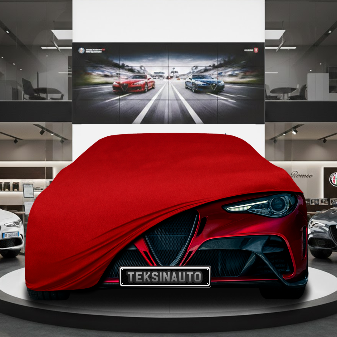 Alfa Romeo Giulia (2022-) Custom Fit Indoor Car Cover Soft Stretch Black Gray Blue Red Dust Protection Garage Cover Laser Cut + Bag