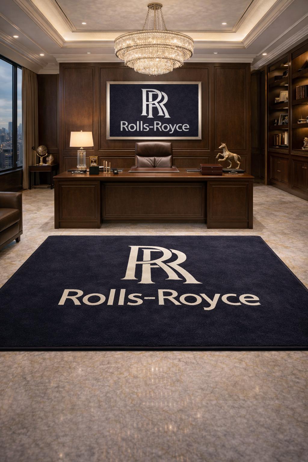 Rolls Royce Premium Luxury Rug (60x87) INCH (150x220) cm Home, Garage & Display Carpet Auto Area Carpet, Car Garage Decor,Car Floor Mat