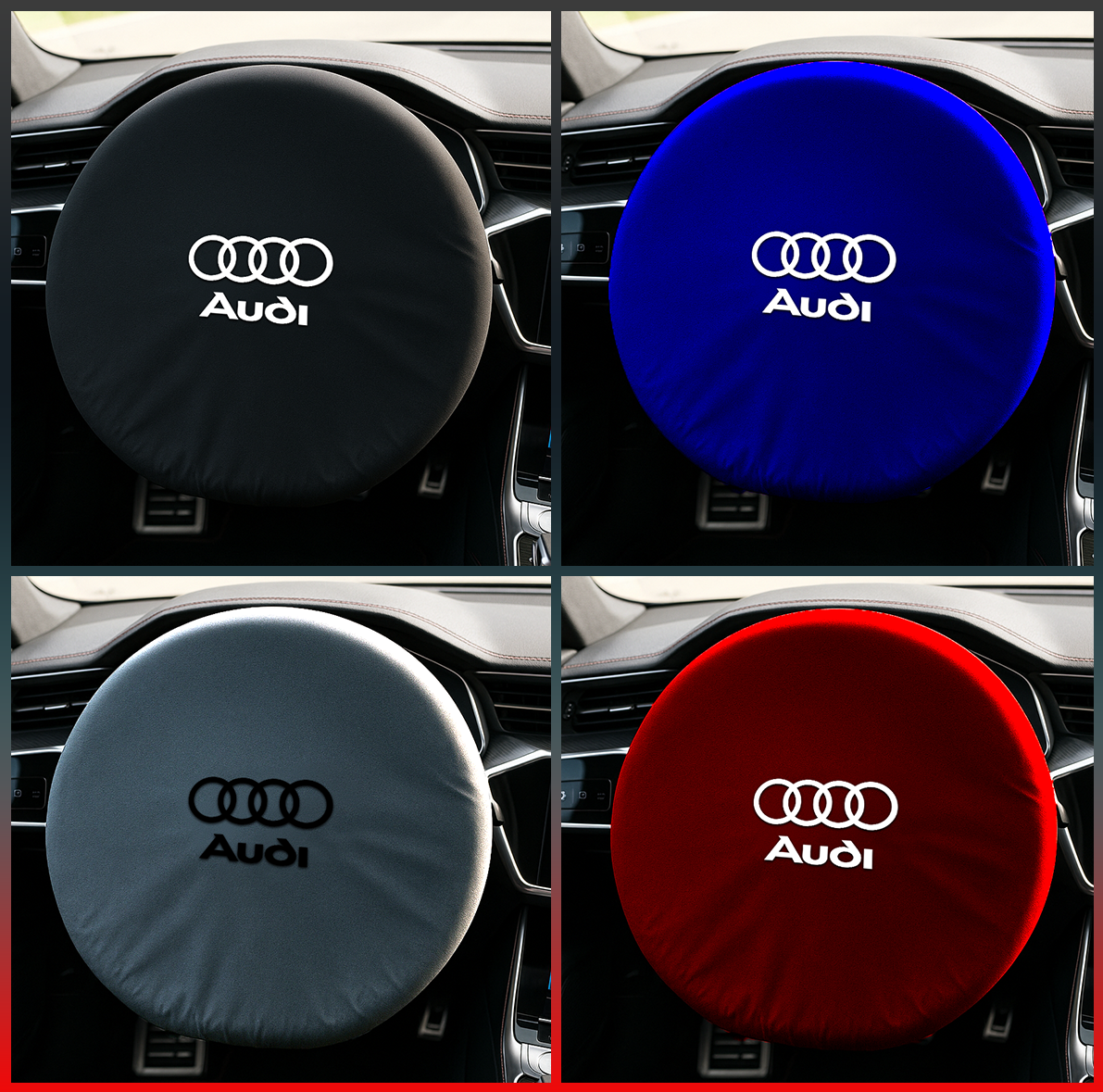 Steering Wheel Cover Soft Elastic Premium Fabric For all Audi Model
