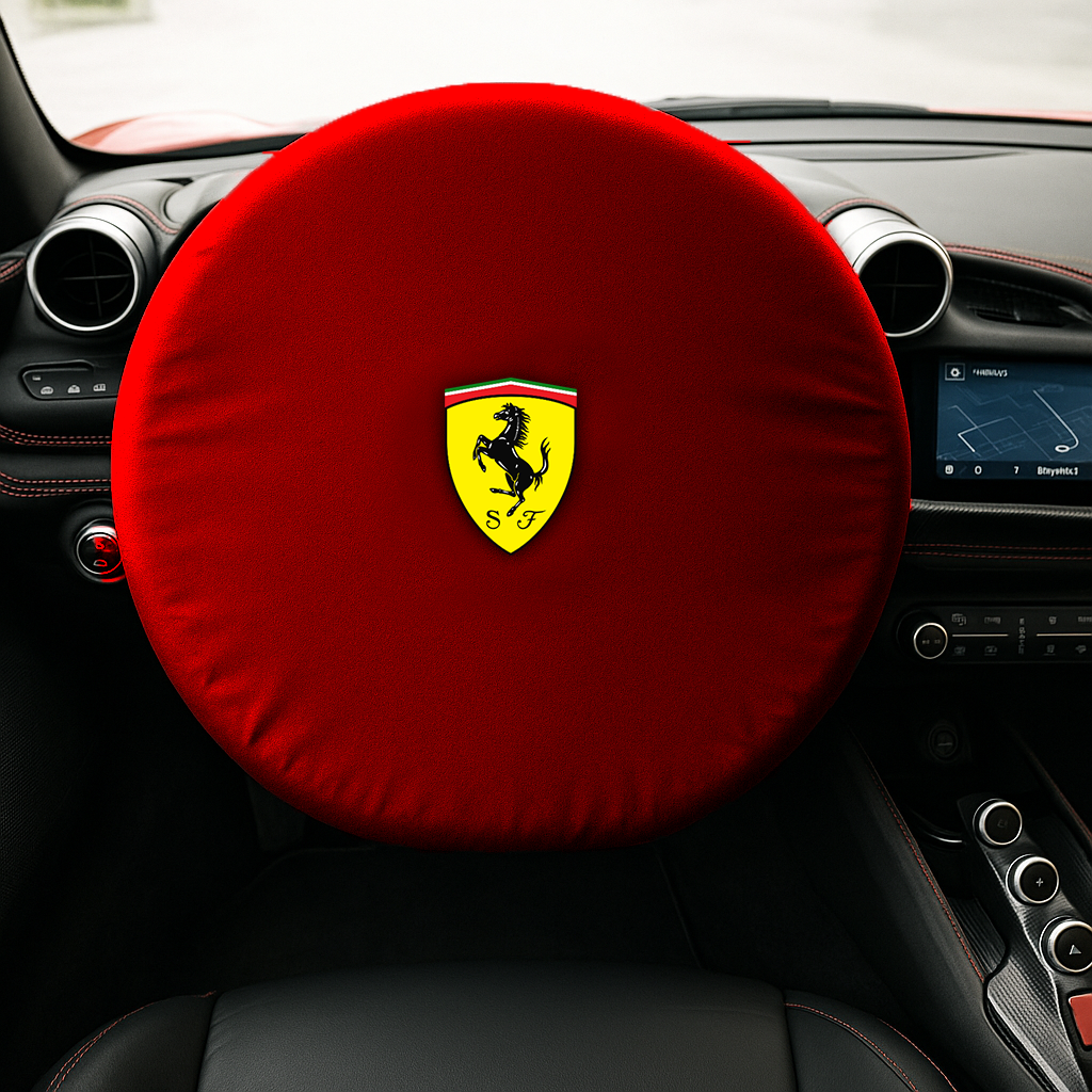 Steering Wheel Cover Soft Elastic Premium Fabric For all Ferrari Model