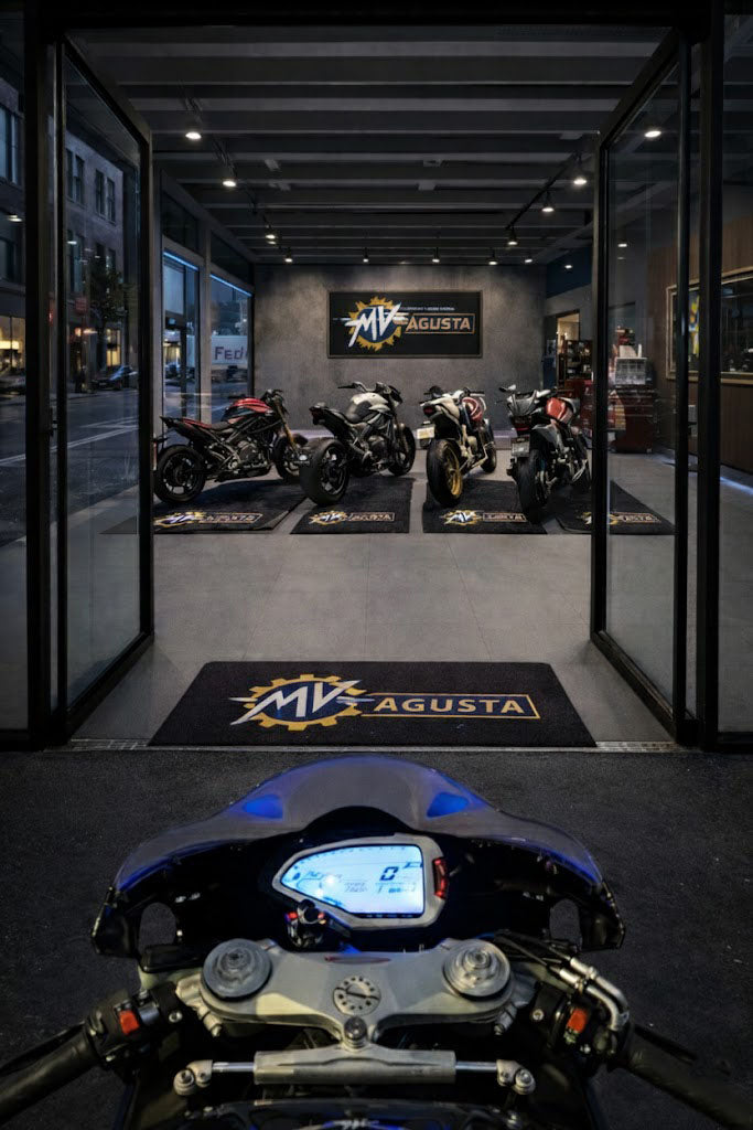 MV AGUSTA Premium Custom Rug (28x87) INCHS (75x220)Cm – Motorcycle Garage & Room Decor