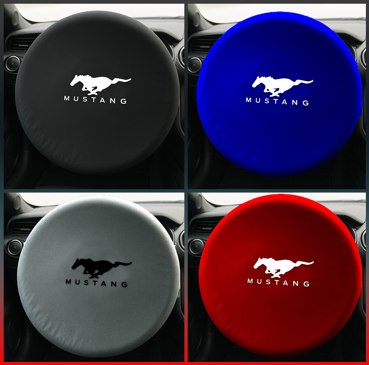 Steering Wheel Cover Soft Elastic Premium Fabric For all Mustang Model