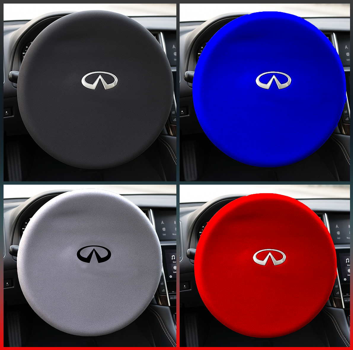 Steering Wheel Cover Soft Elastic Premium Fabric For all Infiniti Model