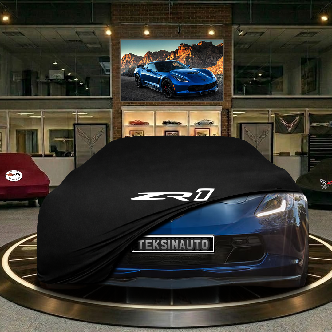 Corvette C7 (2014-2019) Custom Fit Indoor Car Cover Soft Stretch Black Gray Blue Red Dust Protection Garage Cover Laser Cut + Bag