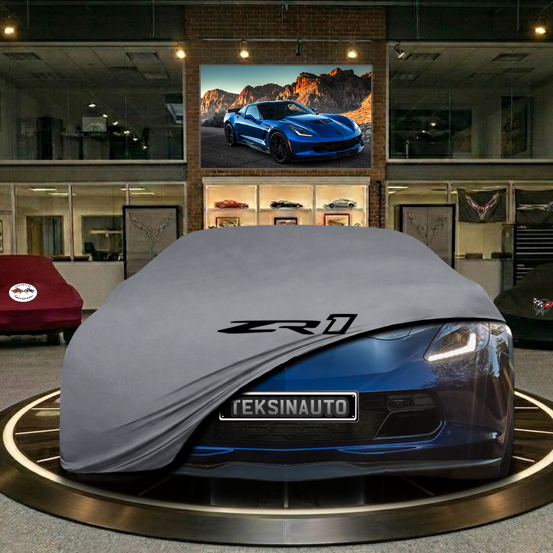 Corvette C7 (2014-2019) Custom Fit Indoor Car Cover Soft Stretch Black Gray Blue Red Dust Protection Garage Cover Laser Cut + Bag